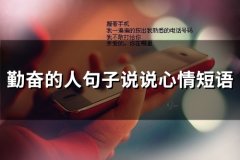 勤奋的人句子说说心情短语 勤奋努力的说说