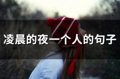 凌晨的夜一个人的句子(65句)