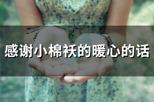 感谢小棉袄的暖心的话(70句)