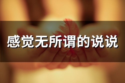 感觉无所谓的说说(63句)