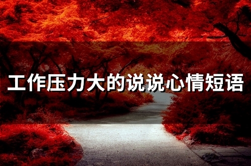工作压力大的说说心情短语(76句) 工作压力大的说说心情短语(76句)