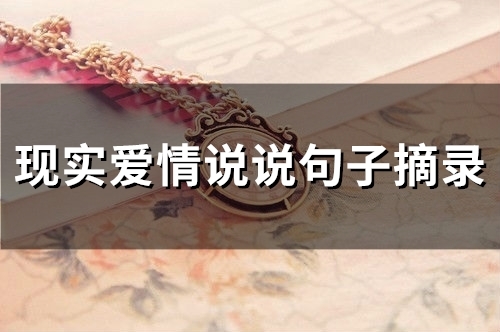 现实爱情说说句子摘录(精选69句)