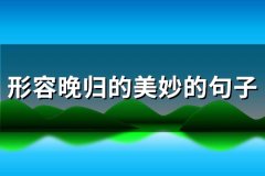 形容晚归的美妙的句子(推荐63句)