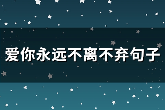 爱你永远不离不弃句子(汇总166句) 爱你永远不离不弃句子(汇总166句)