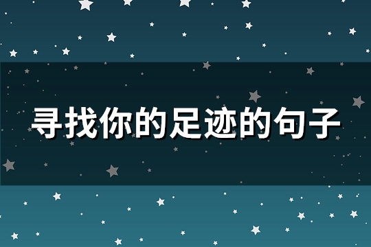 寻找你的足迹的句子(推荐46句)