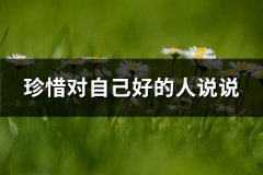 珍惜对自己好的人说说(优选109句)