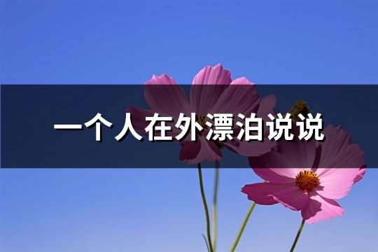 一个人在外漂泊说说(精选75句)
