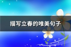 描写立春的唯美句子(93句)