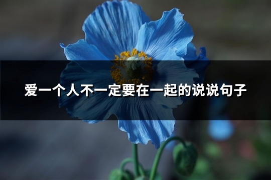 爱一个人不一定要在一起的说说句子(必备65句)