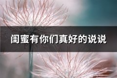 闺蜜有你们真好的说说(推荐72句)