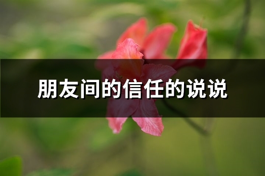 朋友间的信任的说说(热门80句)