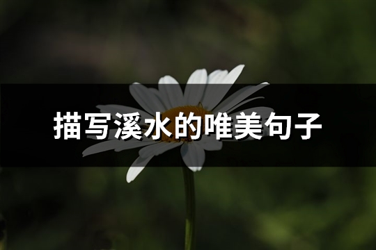 描写溪水的唯美句子(共59句)