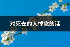 对死去的人悼念的话(精选126句)