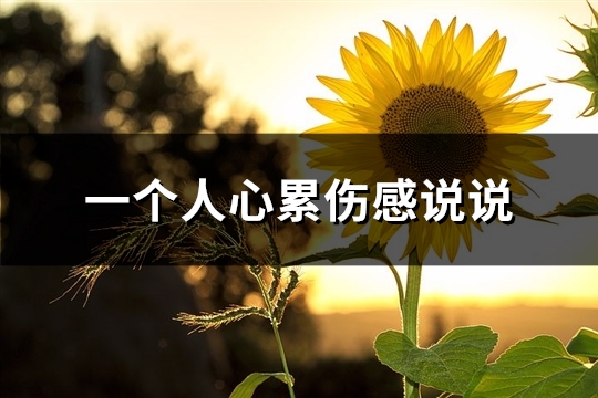 一个人心累伤感说说(实用26句)