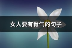 女人要有骨气的句子