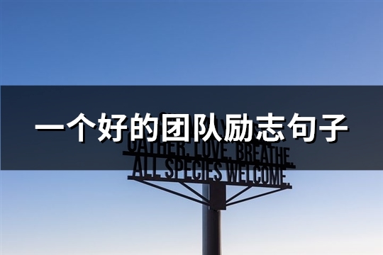 一个好的团队励志句子(优选64句)