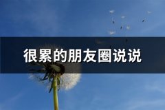 很累的朋友圈说说(共51句)
