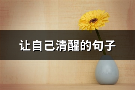 让自己清醒的句子(71句)