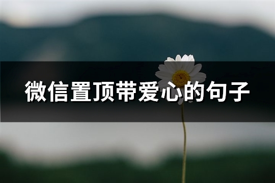 微信置顶带爱心的句子(实用89句)