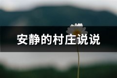 安静的村庄说说(共44句)