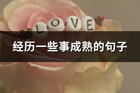 经历一些事成熟的句子(实用65句) 经历一些事成熟的句子(实用65句)