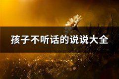 孩子不听话的说说大全(实用74句)