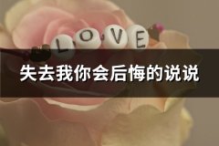 失去我你会后悔的说说