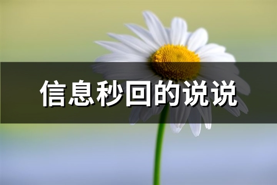 信息秒回的说说(热门61句)