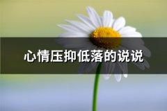 心情压抑低落的说说