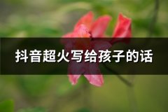 抖音超火写给孩子的话(优选58句)