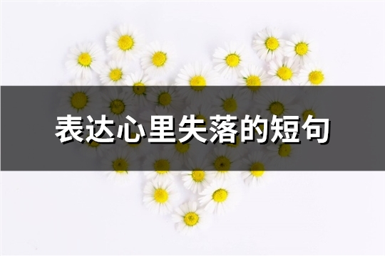 表达心里失落的短句(共63句)